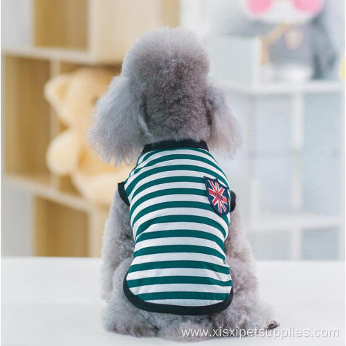 Fashionable striped cotton summer dog tshirt clothes